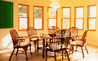 Dining table chairs bowl fruit - room table free wallpaper for desktop
