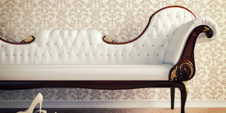White couch shoes damask artnouveau - a wooden floor in front free wallpaper