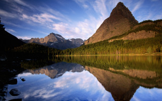 Mountain range reflection lake blue 12 - bob ross free wallpaper for desktop
