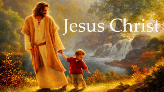 Jesus holding child waterfall field - cliff childs free wallpaper