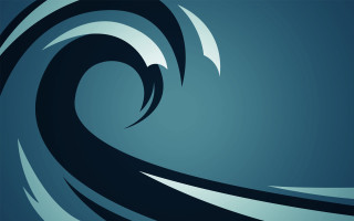Blue black wave white border - a black border free wallpaper for desktop