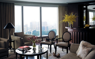 Living room luxury window city - cao buxing free wallpaper