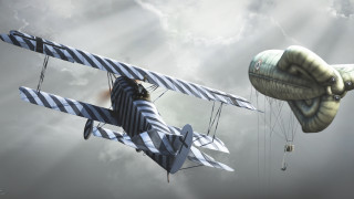 Airplanes clouds parachute person matte - a parachute free wallpaper