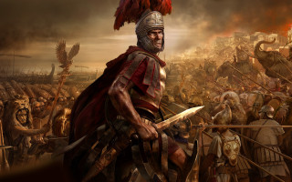 Roman soldier crowd armor shield - game art free wallpaper for desktop