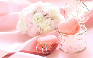 Wedding rings pink heart bath - soft free wallpaper for desktop