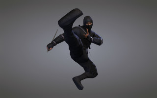 Masked suit knife gun action - his hand and a gun free wallpaper