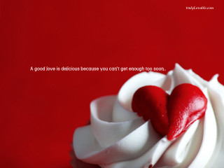 Cupcake heart red background quote - a cupcake free wallpaper