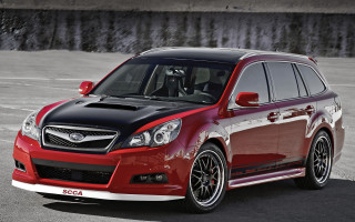 Red black subaru parking lot - realistic free wallpaper for desktop