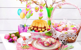 Table cake flowers eggs food - food photography free wallpaper