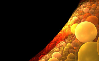 Balloons fractals mandelbrot raytraced orange - a black backdrop free wallpaper for desktop