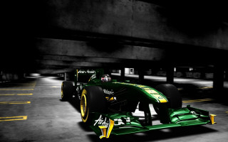 Green race car parking garage - a parking garage free wallpaper for desktop