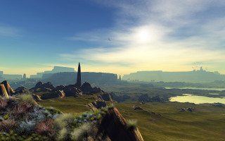 Mountain lake bird sky nature - albert bierstadt free wallpaper