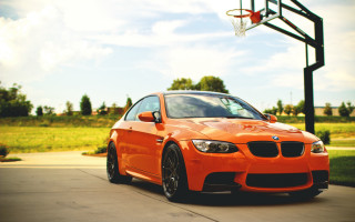 Orange car basketball hoop 3d - a basketball hoop free wallpaper