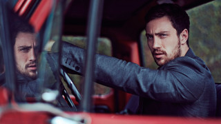 Man redtruck blackjacket blurry photorealistic - a man driving free wallpaper