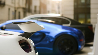 Blue white car street building - andrew law free wallpaper for desktop