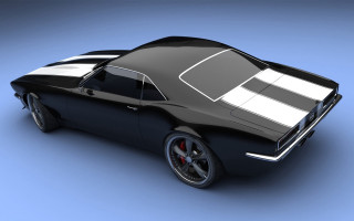 Black car white stripe photorealism - a black body free wallpaper