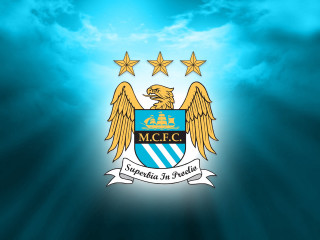Blue yellow emblem stars sky - city free wallpaper
