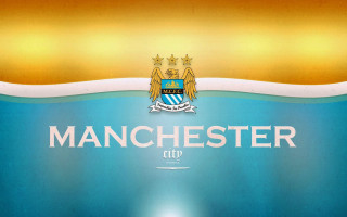 Manchester logo blue gold background - city free wallpaper