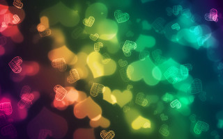 Blurry multicolored hearts rainbow hologram - a blurry image free wallpaper for desktop