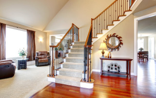 Living room staircase mirror couch - diffuse free wallpaper