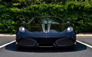 Black sports car parking lot 19 - the front of the car free wallpaper for desktop