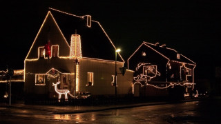 Christmas lights deer night scene - daarken free wallpaper