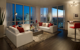 Living room city view ambient - ambient lighting free wallpaper