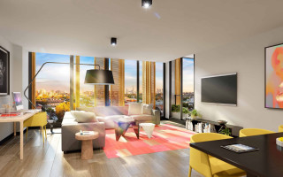 Living room large window painting - photorealism free wallpaper for desktop