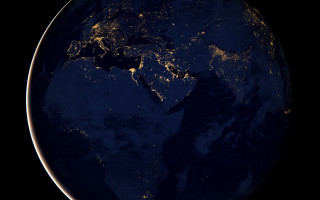 Earth night space city lights 2 - a view of the earth free wallpaper