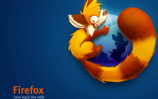 Cartoon fox hugging globe firefox - a globe free wallpaper