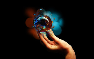 Hand glass liquid magic realism - fantasy magic free wallpaper for desktop