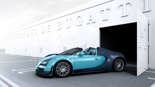 Blue bugatti parking lot white 2 - a blue bugatti free wallpaper
