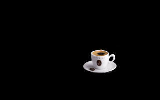 Coffee saucer black background hyperrealism - a small amount of light free wallpaper for desktop