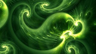 Green swirly abstract space glowing - an abstract painting free wallpaper