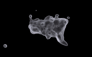 Black smoke bubbles white moon - ambient occlusion free wallpaper