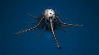 Metal neck legs spider shadow - a metal object free wallpaper