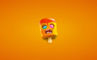 Popsicle face yellow red blue - a face free wallpaper for desktop