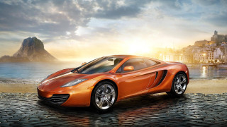 Car ocean city sunset cobblestone 2 - andrew allan free wallpaper