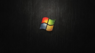 Black wall windows logo wooden - a windows logo free wallpaper