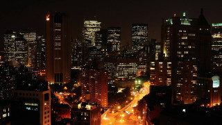 City lights night bridge fireworks - the building and the street free wallpaper