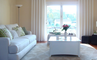 Living room couch window curtains - curtain free wallpaper