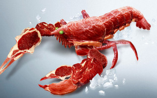 Lobster meat hyperrealism 3d render - free animals wallpaper