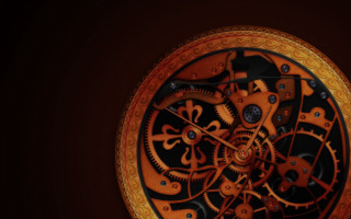 Clock gears gold frame steampunk - gear free wallpaper for desktop