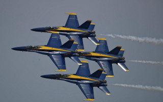 Fighter jets cloudy sky smoke 4 - a group of fighter jets free wallpaper