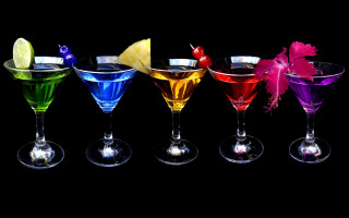 Colorful cocktail glasses lime garnish - carlo martini free wallpaper