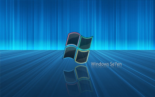 Blue background windows logo reflection - felipe seade free wallpaper