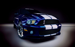Blue mustang white stripes detailed - white stripe free wallpaper