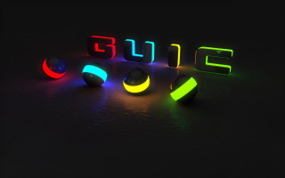 Neon letters table cubo futurism - letter free wallpaper