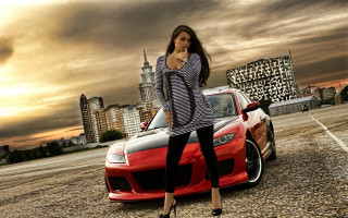 Woman car parking lot city - a car in a parking lot free wallpaper for desktop