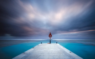 Derold page beach dock sunset - a long dock free wallpaper